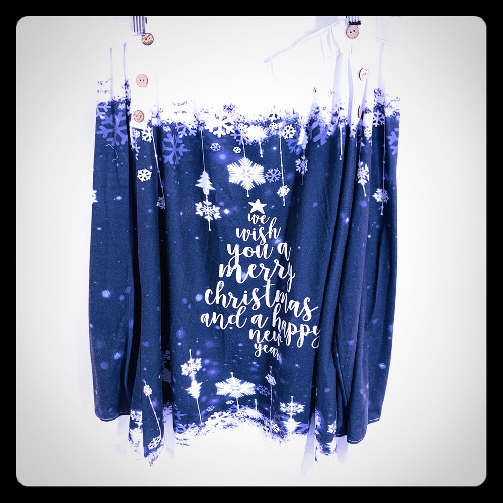 Christmas Holiday Off Shouider High Low Top XL